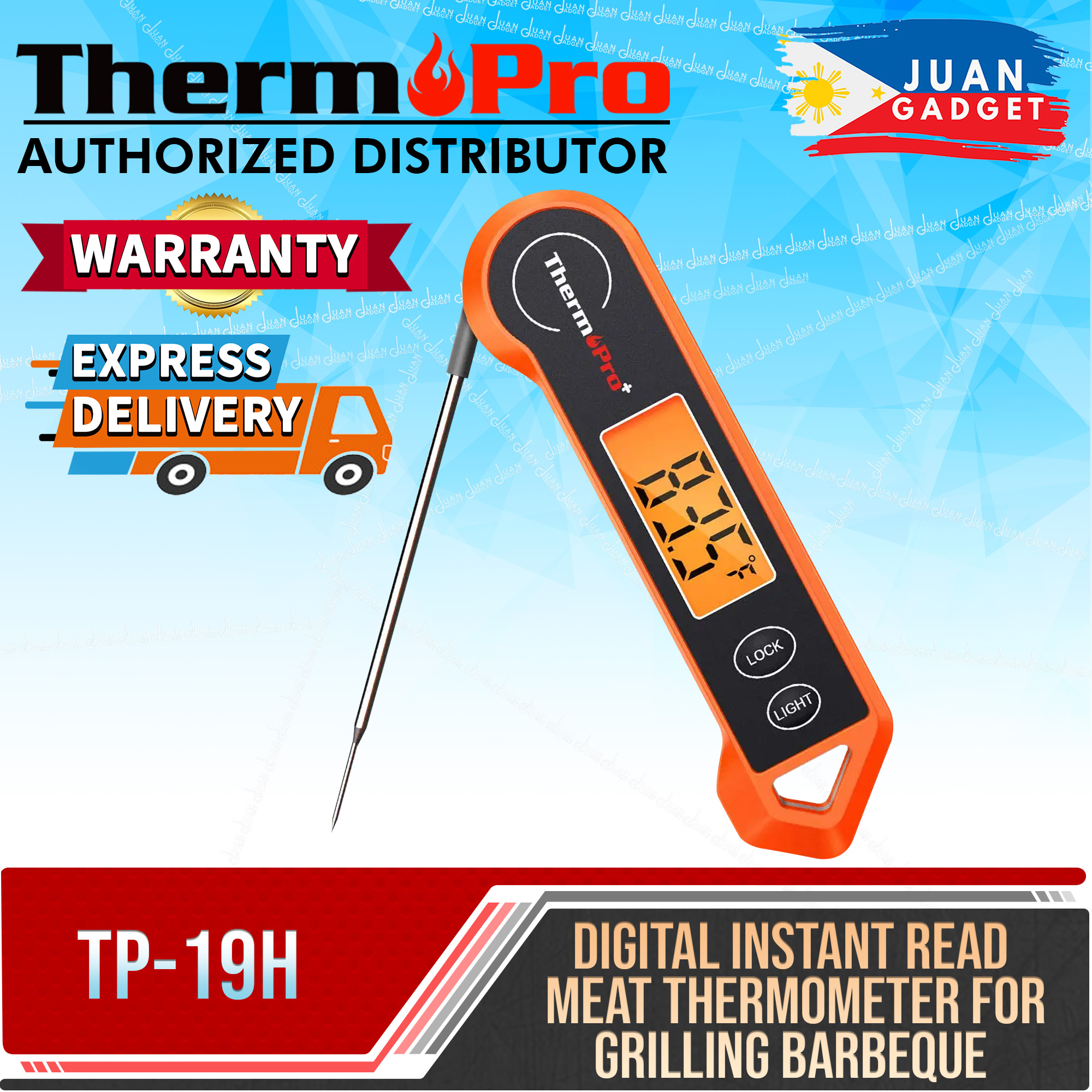 ThermoPro TP-19 TP19 Waterproof Digital Meat Thermometer for Grilling with  Ambidextrous Backlit & Thermocouple Instant Read Thermometer Kitchen  Cooking Food Thermometer JG Superstore