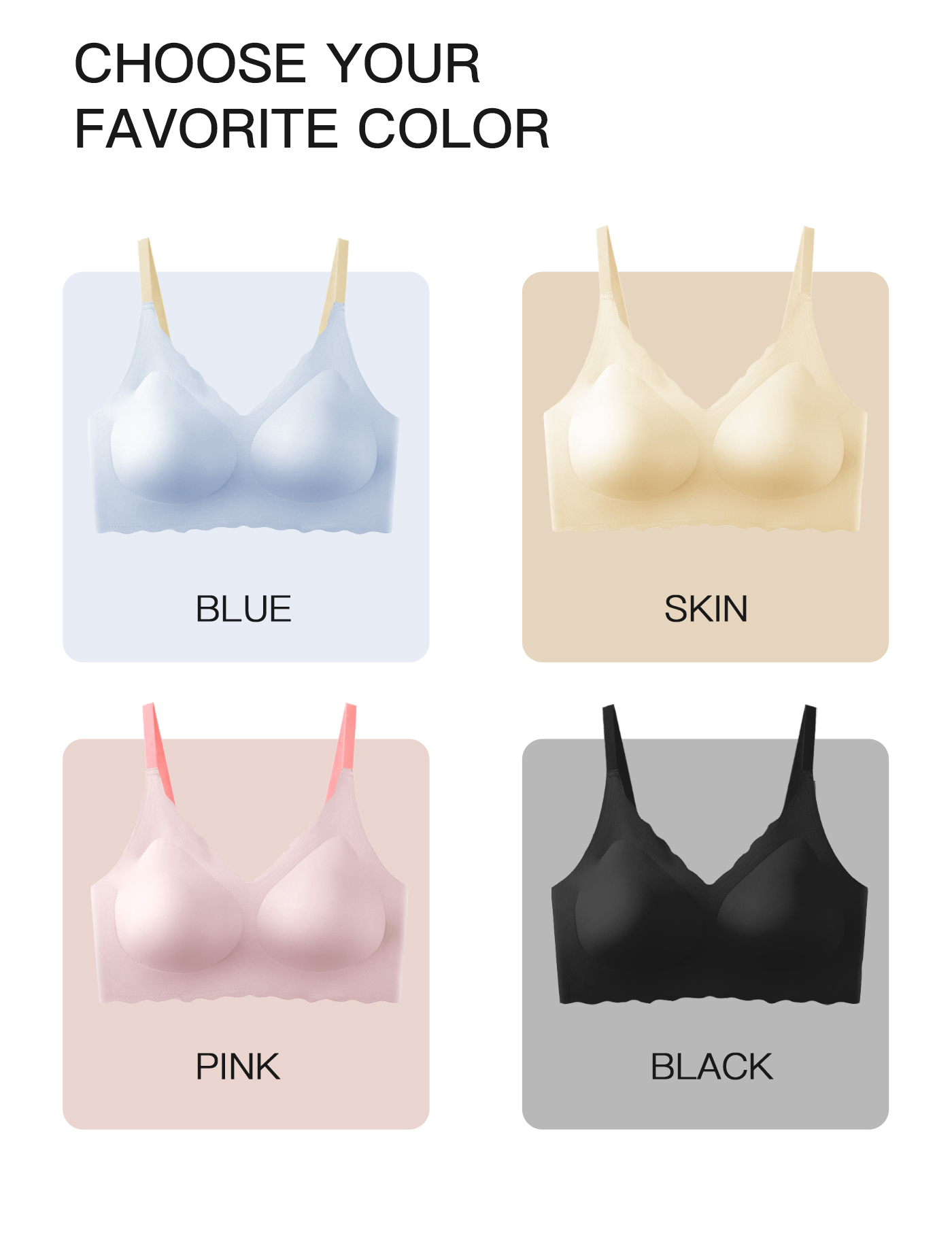 ecora [2PCS SET] 24H Comfort Straps Seamless Bra, Wireless bra for Women, Bra  seamless, Free size Yoga underwear, Push up adjustable bra