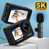 Axnen AX9 5K Action Camera with Wireless Mic and EIS