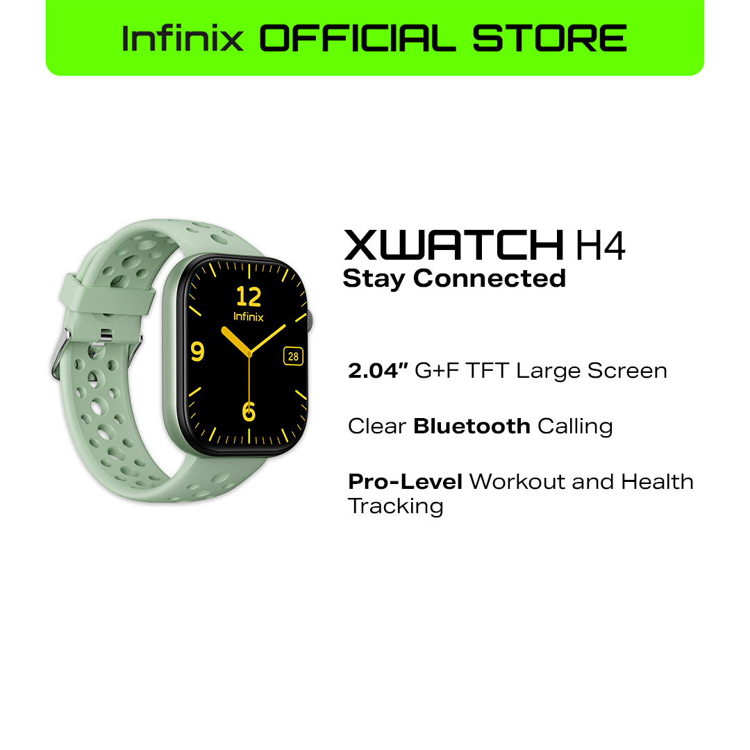Infinix XWatch H4 / 2.04" G+F TFT Large Screen / Clear Bluetooth Calling / Pro-Level Health Tracking