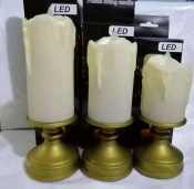 Led Candle Electronic Candle Stick Candle Lamp W/  Base