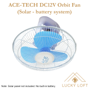 ACE-TECH DC12V Orbit Ceiling Fan  DC Solar Fan 12V 15W