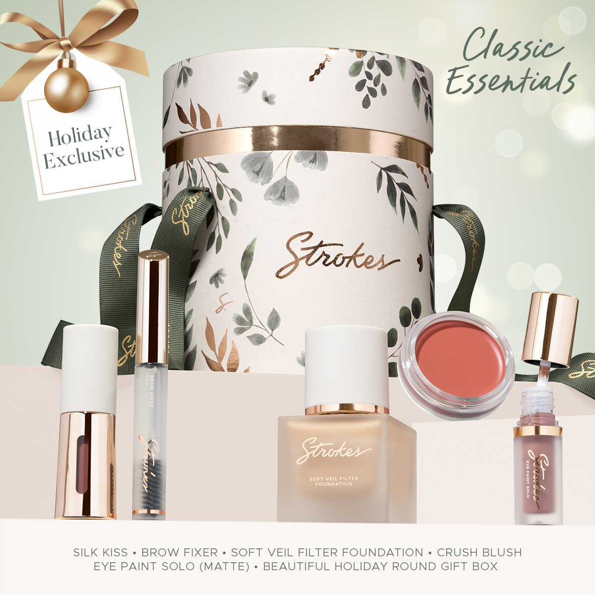Discount on Strokes Beauty Lab  shoes - SKU: Strokes Classic Essentials Holiday Exclusive Bundle [ Foundation, Brow Gel, Lip Oil, Cream Blush, Ey