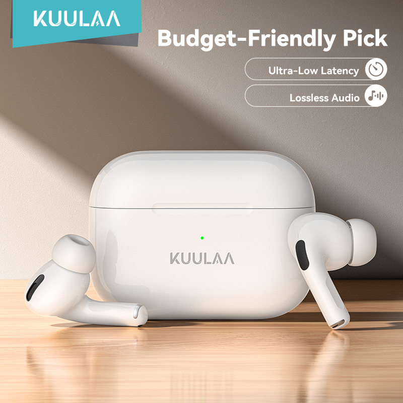 Tai Nghe Bluetooth Kuulaa Wireless Earphones HiFi Stereo Bluetooth Earpods for iPhone Android, Wireless Earbuds with Mic for Apple Phone, earphones Wireless Bluetooth for Huawei Mobiles, In-earhones with Noise Cancelling