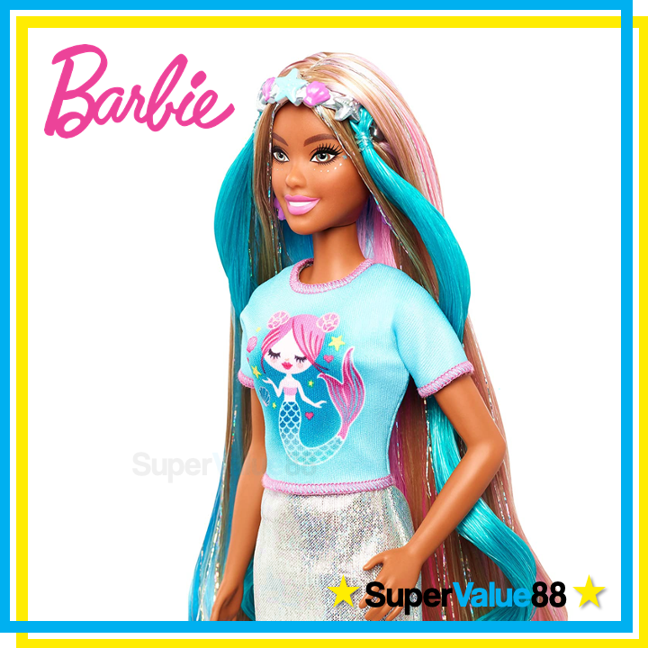 Original Barbie Fantasy Hair Playset, Brunette African-American