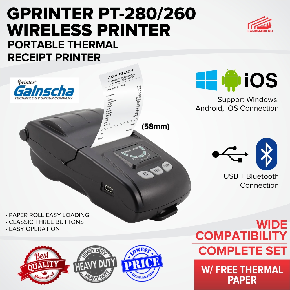 GPrinter PT280/PT260/Gainscha Portable 