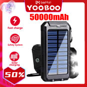 YOOBOO Solar PowerBank: Fast Charge, 50,000mAh, Dual USB Output