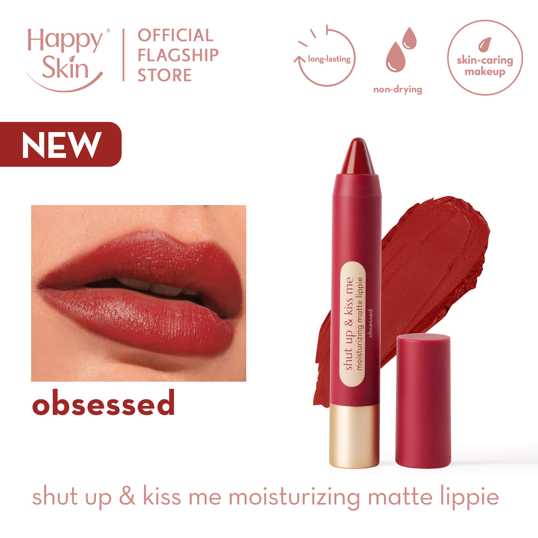 Discount on Happy Skin  shoes - SKU: Happy Skin Shut Up and Kiss Me Moisturizing Matte Lippie
