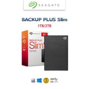 Seagate Plus Slim 1TB/2TB External Hard Drive, Mac/Windows, USB