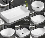 Deep Wall Hung Ceramic Lavatory Basin, Bathroom Toilet (Excluding Faucets)