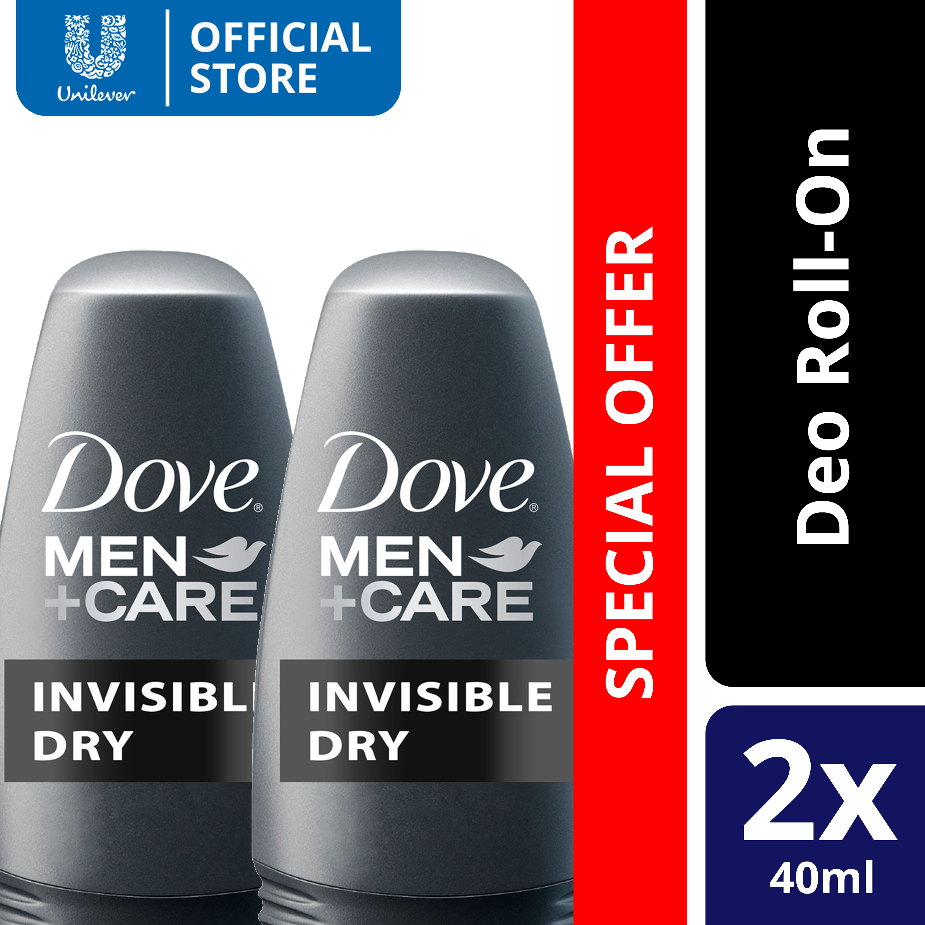 [BUNDLE OF 2] Dove Men+Care Roll On Deodorant Invisible Dry
