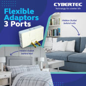 Rotatable Socket 3 Outlet Wall Adapter by Cybertec