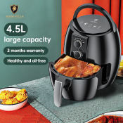 Kaisa Villa Air fryer 6.5L 5.5L 4.5L air fryer electric Fryer oil free non stick frying pan air fryer air fryer french fries air fryer fried chicken air fryer kitchen air fryer home air fryer Lcd models air fryer Touch air fryer black air fryer A3