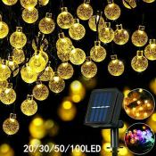 Solar Crystal Ball String Lights for Outdoor Garden Party