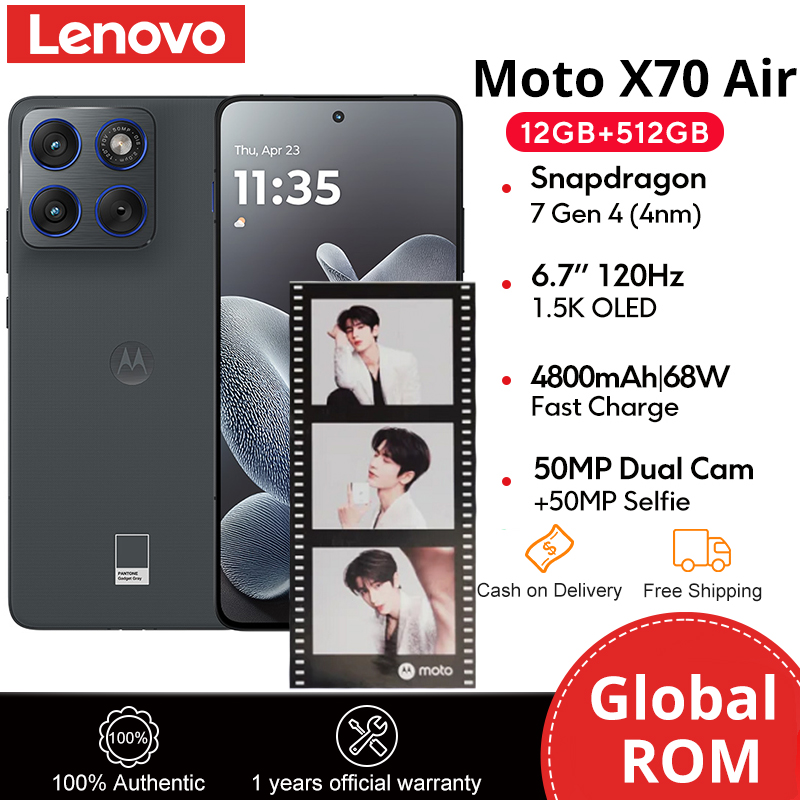 Motorola X70 Air 5G Smartphone 6.7" 1.5K OLED 120Hz Snapdragon 7 Gen4 4800mAh 68W Fast Charge 50MP Camera Global ROM