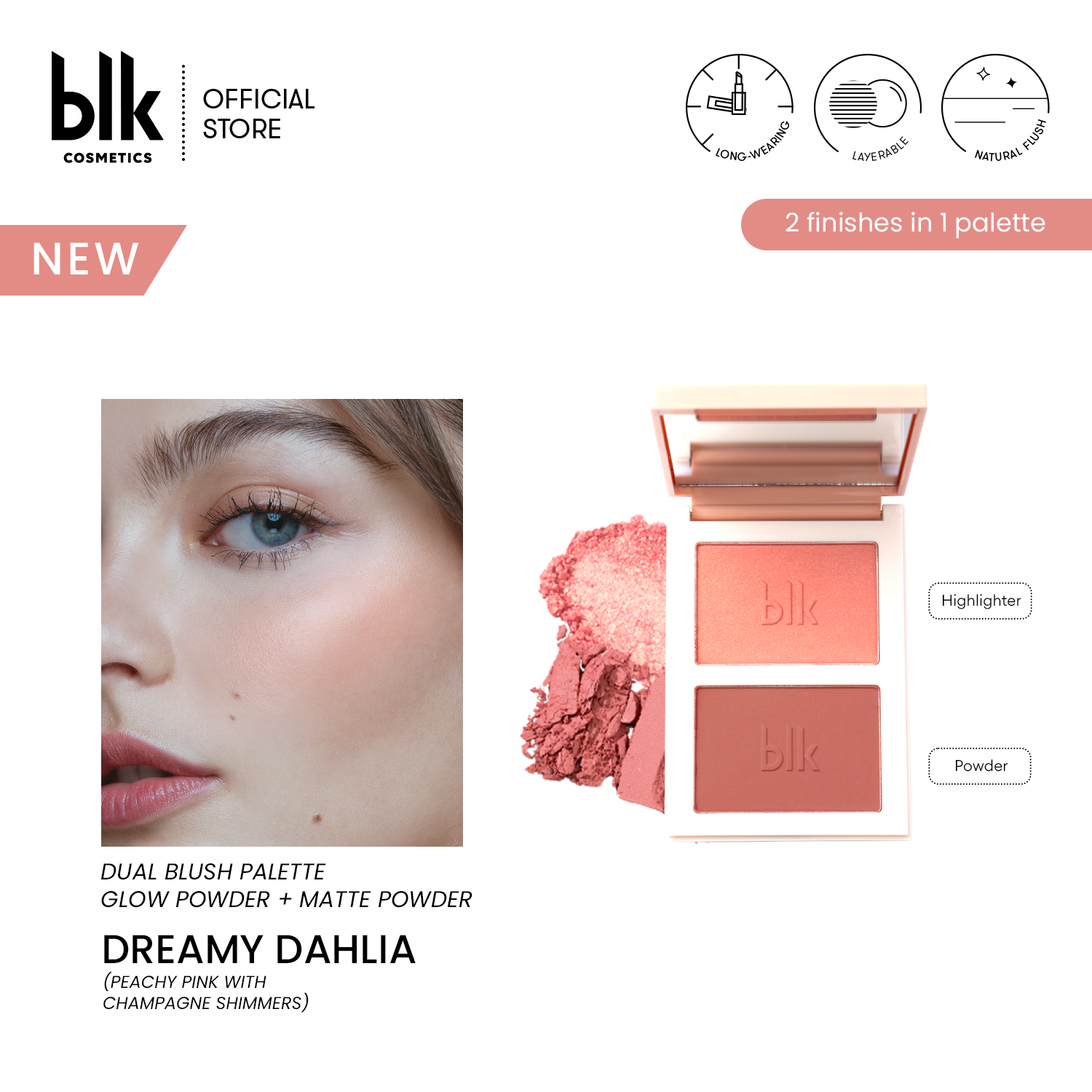 Discount on Blk Cosmetics  shoes - SKU: Blk Cosmetics Daydream Dual Blush Palette Powder