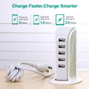 5-Port USB Charging Station Hub - Universal Mobile Charger