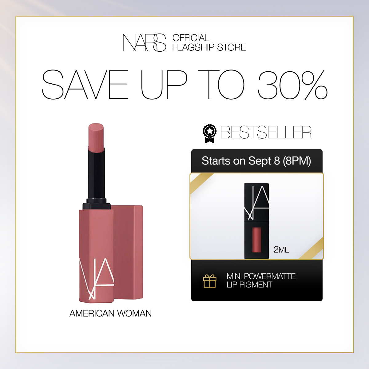 Discount on NARS  shoes - SKU: [9.9 EXCLUSIVE] NARS Powermatte Lipstick + Powermatte Lip Pigment in American Woman (Save 30%)