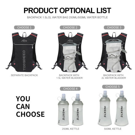 INOXTO 5L Ultra-Light Running Hydration Vest with Water Bag