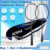 Outdoor Carbon Steel Badminton Racket Set for Adults