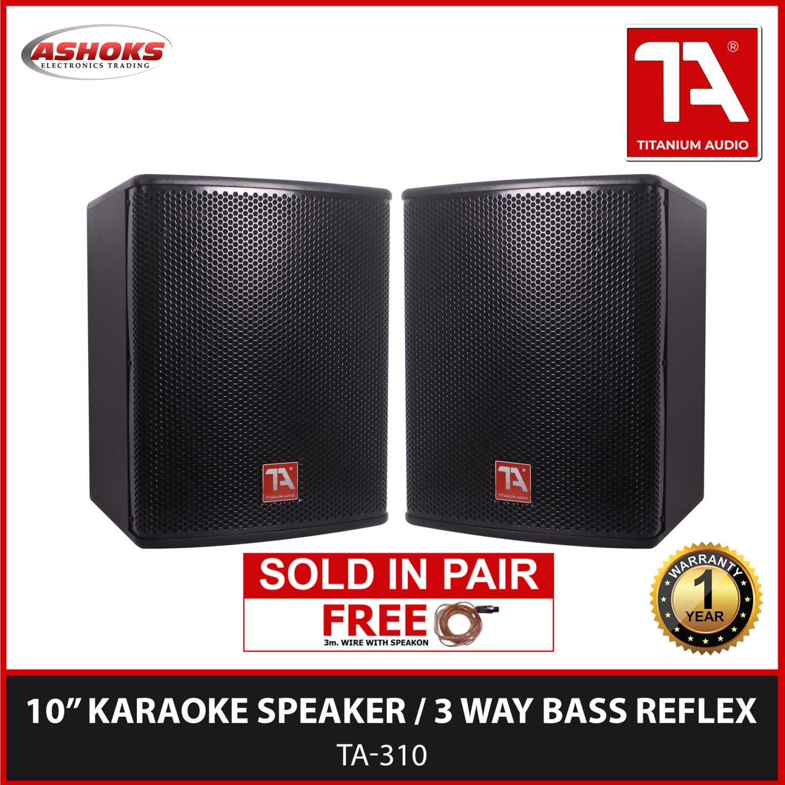 Titanium Audio TA 310 Karaoke Speaker System, Pair