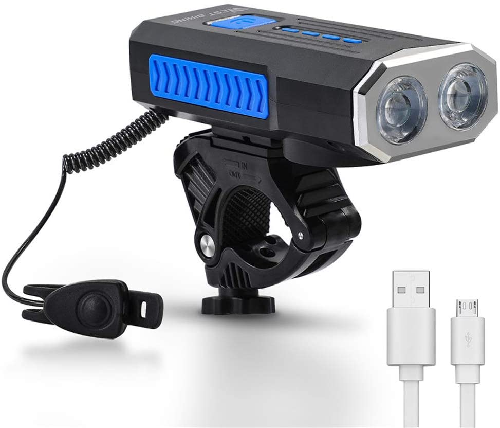 USB Bike Light with Horn and Rotating Base, 1000 Lumens