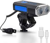 USB Bike Light with Horn and Rotating Base, 1000 Lumens