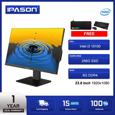 Ipason P23 All-in-one PC i3 10100 8G DDR4 RAM 256G SSD Office Desktop Computer With High 23.6-inch HD Screen Free Keyboard & Mouse For Photoshop CS6 LOL DOTA2 (1)
