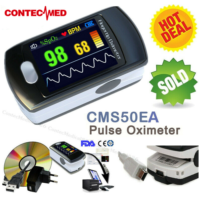 CONTEC CMS50EA Finger Pulse Oximeter - OLED Display For Blood Oxygen (SpO2) & Pulse Rate