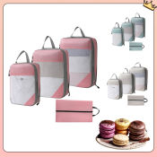 4Pcs Compression Packing Cubes - Portable Travel Organizer Bags