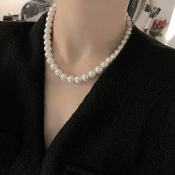 Korean Pearl Beaded Necklace for Women - 