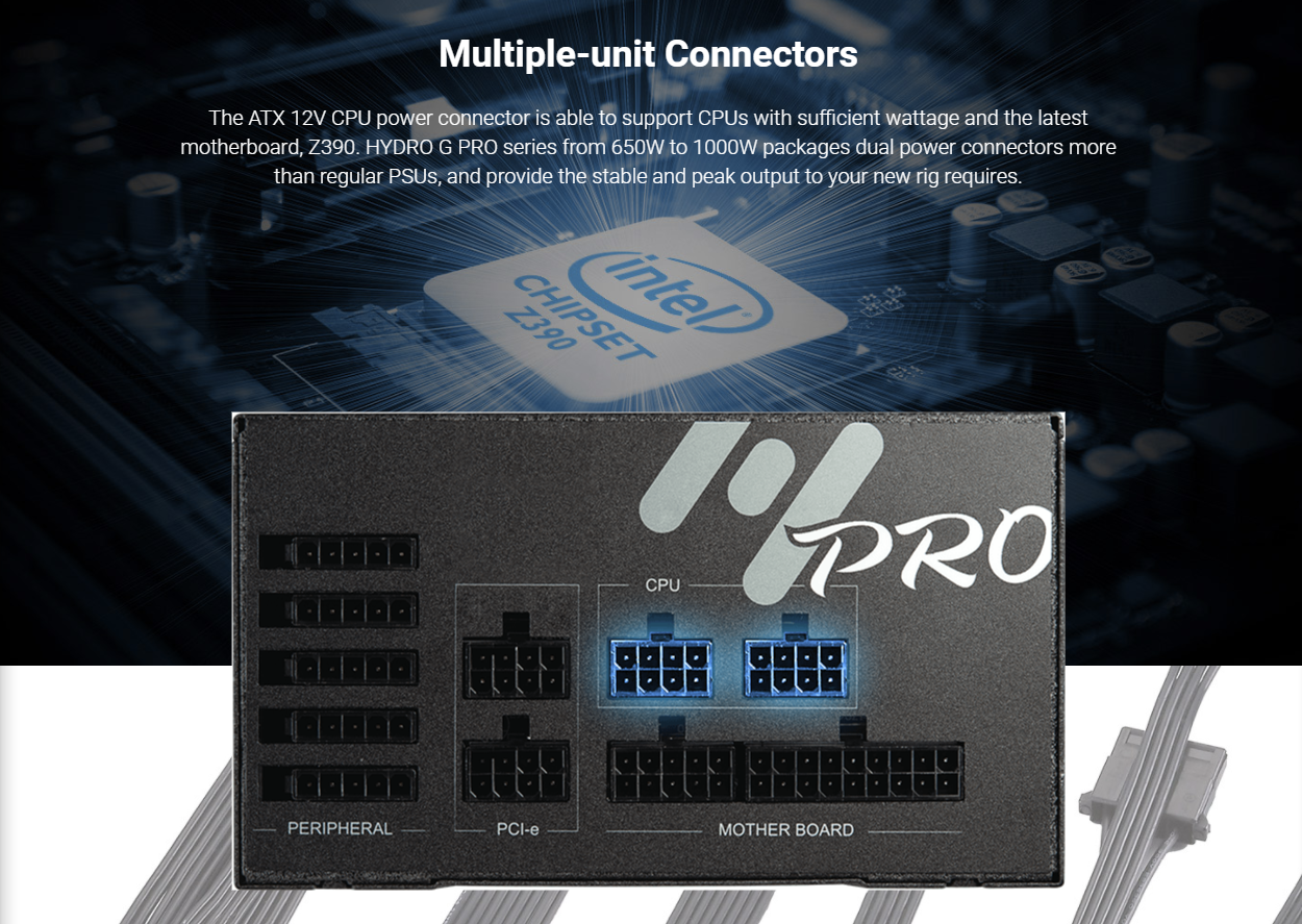FSP HYDRO G PRO 1000W 80+ Gold Full Modular with 0% Fan Silent Mode - HG2-1000