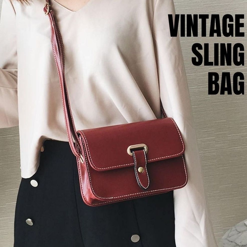 Riley MNL Vintage Sling Bag Pure Leather for Women Ladies Korean  Fashion Shoulder Bag for Gadgets Accessories