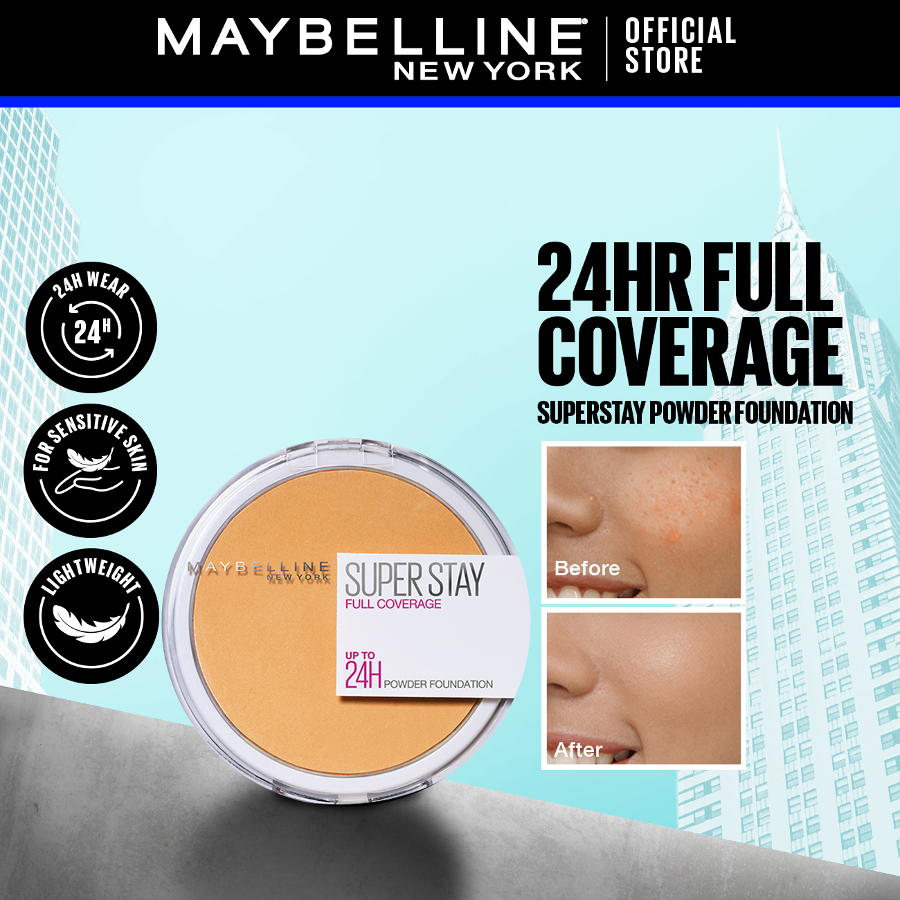 Discount on Maybelline  shoes - SKU: Maybelline Superstay Powder Foundation- 24hr Full Coverage, Long Lasting, Waterproof Make Up