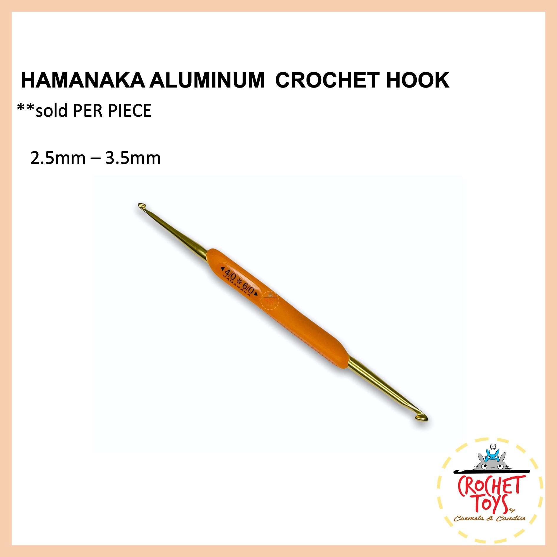 Hamanaka Aluminum Crochet Hook 5/0 - 7/0 (3MM and 4MM)