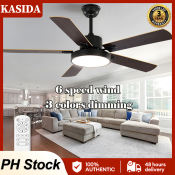 KASIDA Industrial Ceiling Fan with LED Light and Remote Control