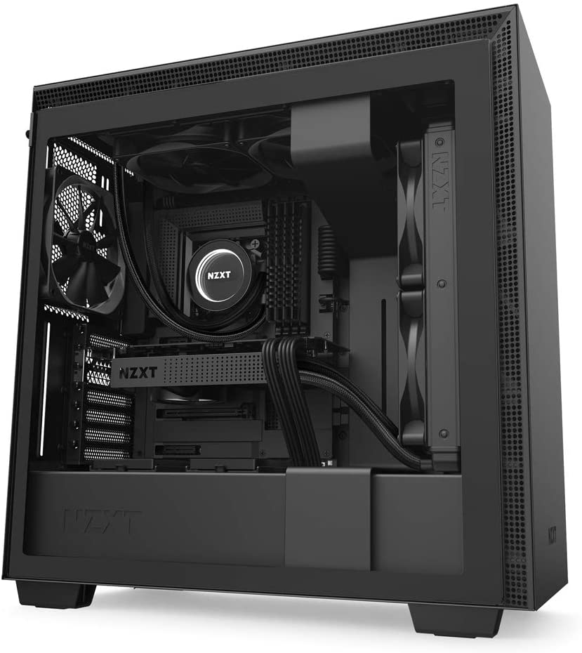 NZXT H710 - CA-H710B-B1 - ATX Mid Tower PC Gaming Case - Front I/O USB Type-C Port - Quick-Release Tempered Glass Side Panel - Cable Management System - Water-Cooling Ready - Black/Black