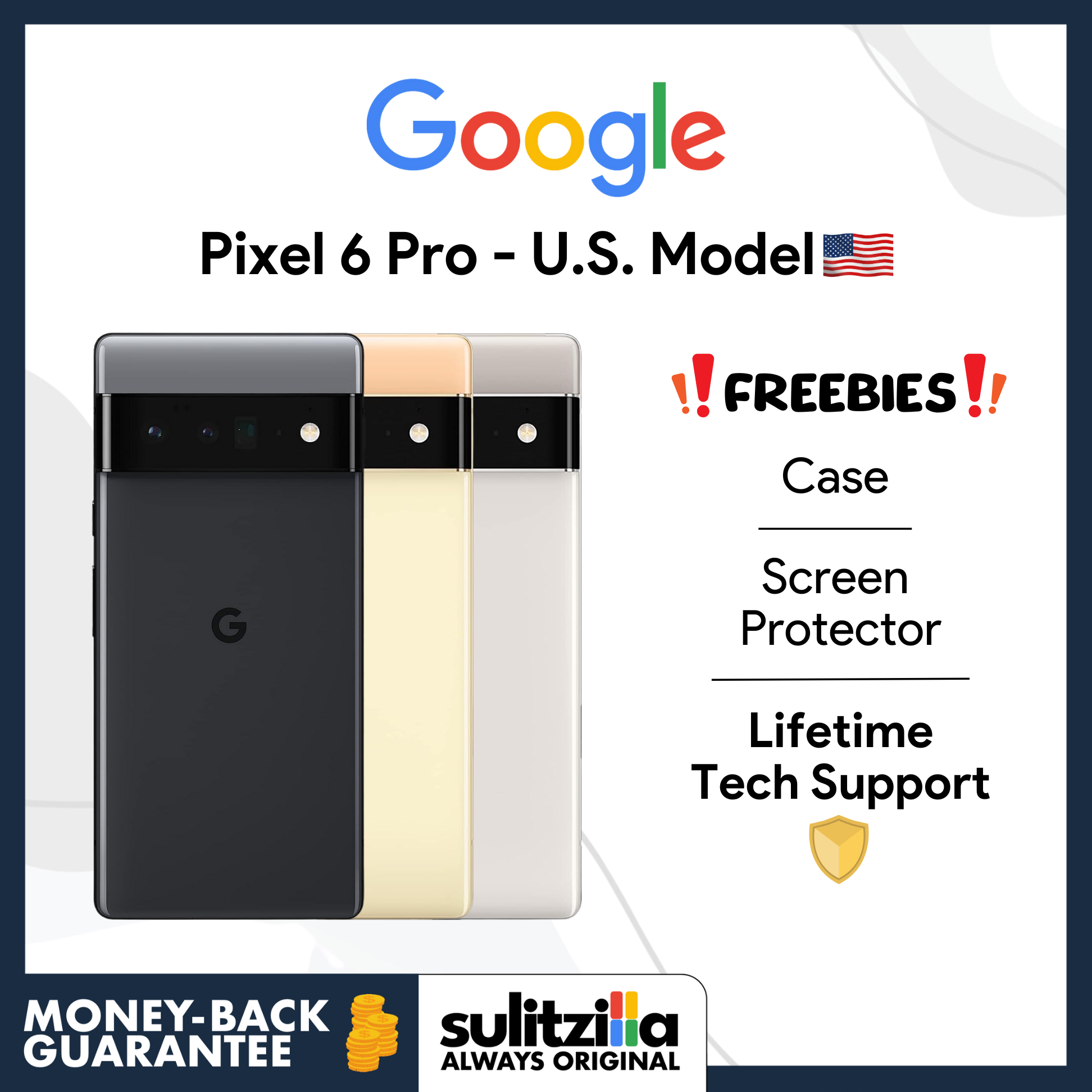 Google Pixel 6 Pro - US Model - (128GB/256GB/512GB) with eSIM and Google AI