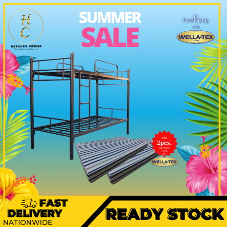 Homer Double Deck Metal Bed Frame with Free Foam