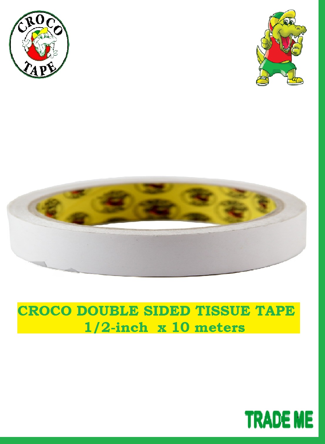 Double Sided Foam Tape 18mm x 5m Crocodile Bonding Mounting Double Adhesive  Green 3/4 inches x 16.4