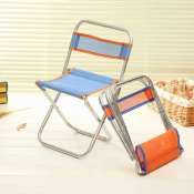 Portable Folding Chair Stool with Back - Random Color