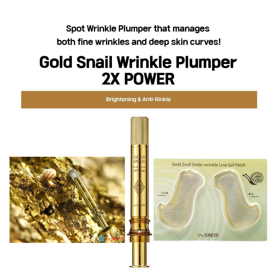 The Saem Gold Snail Wrinkle Plumper 2x Power of Skin Whitening and