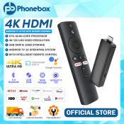 PHONEBOX Android TV Stick 4K with Built-in ChromeCast and Voice Remote