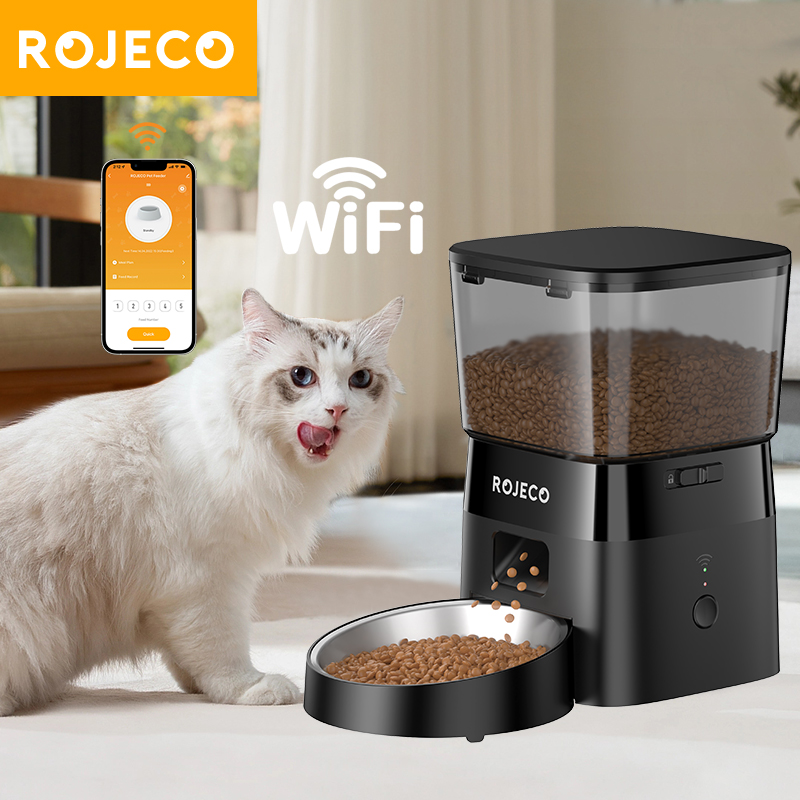 Rojeco Tự Động Thông Minh vật định lượng thức ăn Trung Chuyển 2L tự động thông minh máy cho ăn tự động Cho Vật Nuôi Chó mèo