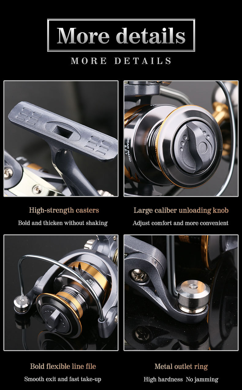 DEUKIO AR Series Fishing Reel 5.2:1 High Speed Metal Spool Spinning Reel  Spinning Reel
