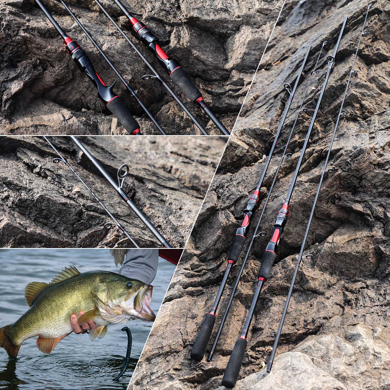 1.8-2.1m Fishing Rods High Quality Carbon Spinning Rod Bait