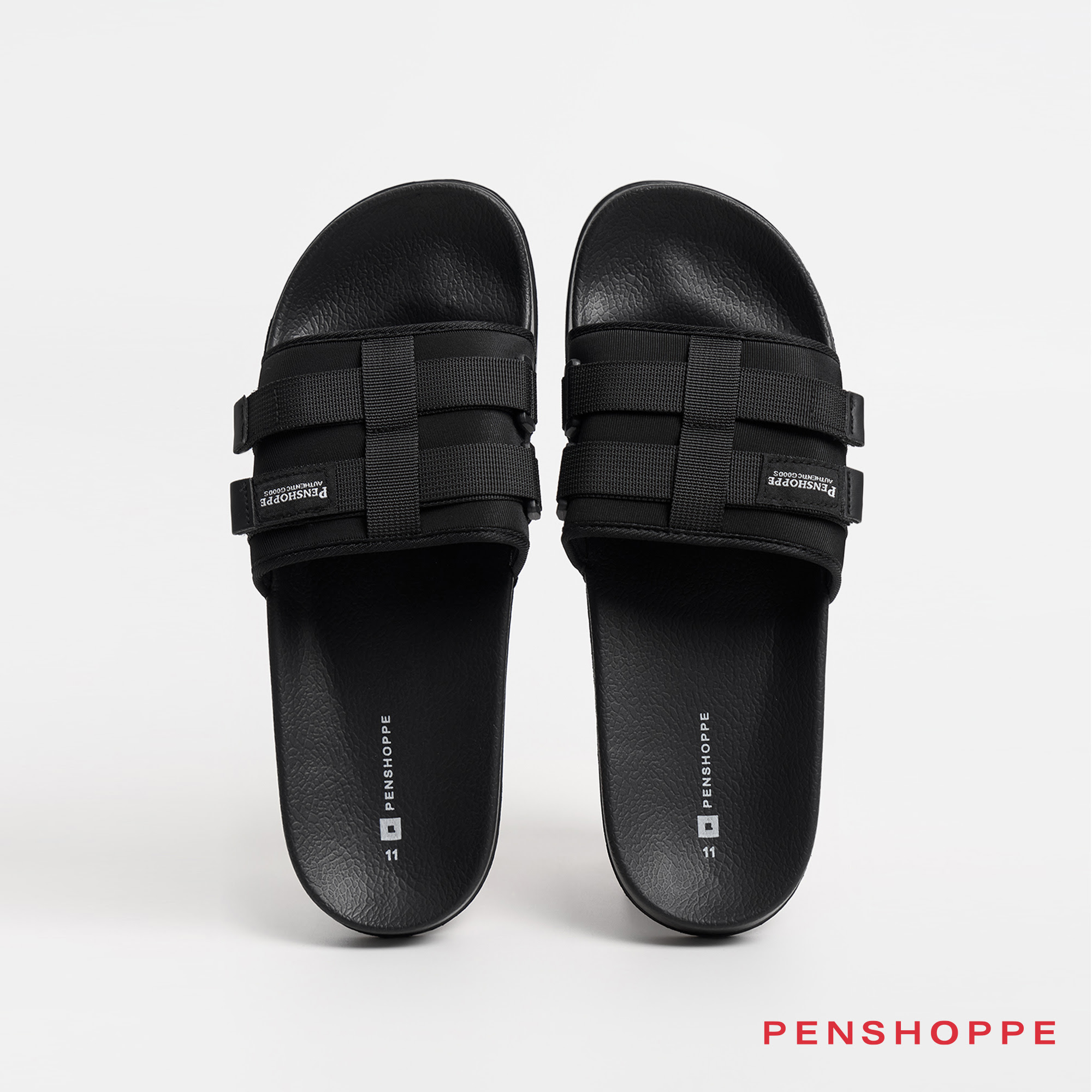 Penshoppe Two Band Slides Slippers For Men (Bone) Bone Color