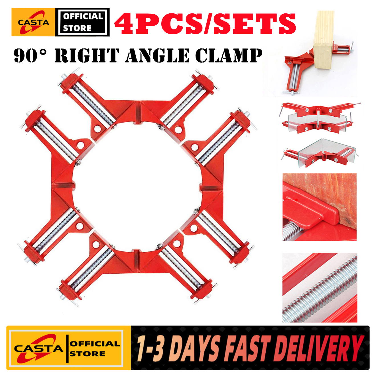 [COD + local seller]Corner Clamps 3inch 4pcs 90 Degree Right Angle Clamp Mitre Clamp for Wood Working Metal DIY Glass Picture Framing Jig, Quick Grip Light Duty
