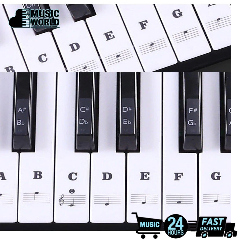 For 37/49/88/61/54 Keys Piano Stickers Label Transparent Digital Keyboard  Useful