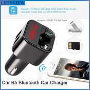 CAR B5 Bluetooth Car Charger with FM Transmitter and Hands-Free Kit